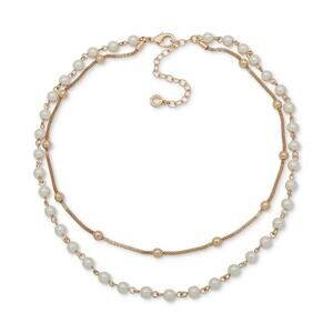 Anne Klein Gold-Tone Imitation-Pearl Multi-Row Necklace Duo Set 16" NEW